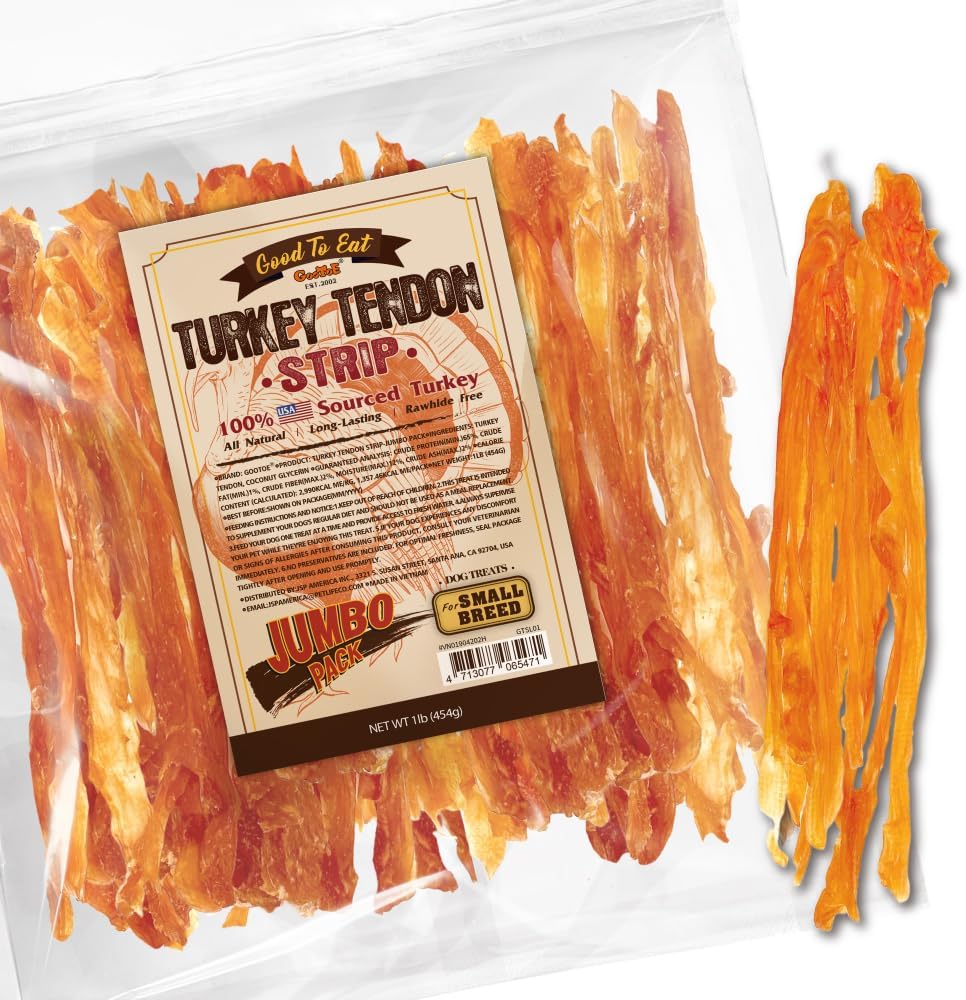 GooToE turkey tendon dog treats package